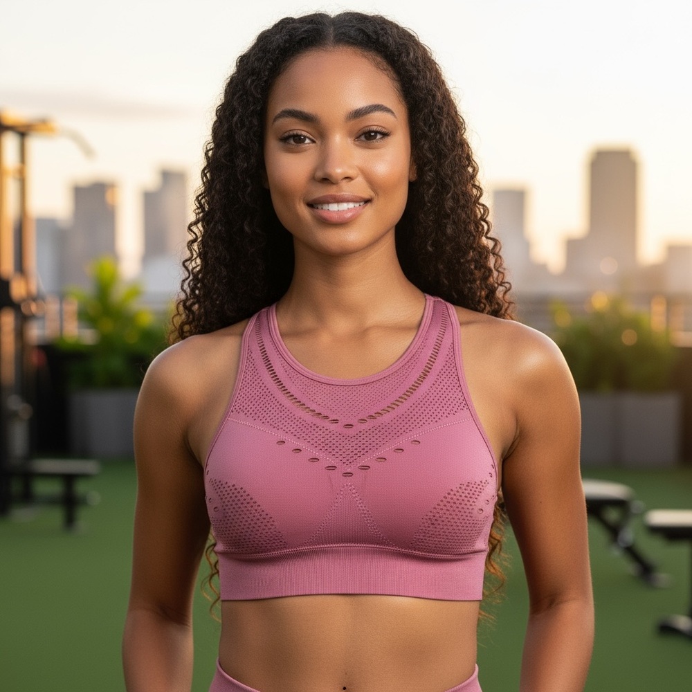 Savvi - NWT - 2 PC Elegant Mauve/Pink Sports Bra for Women